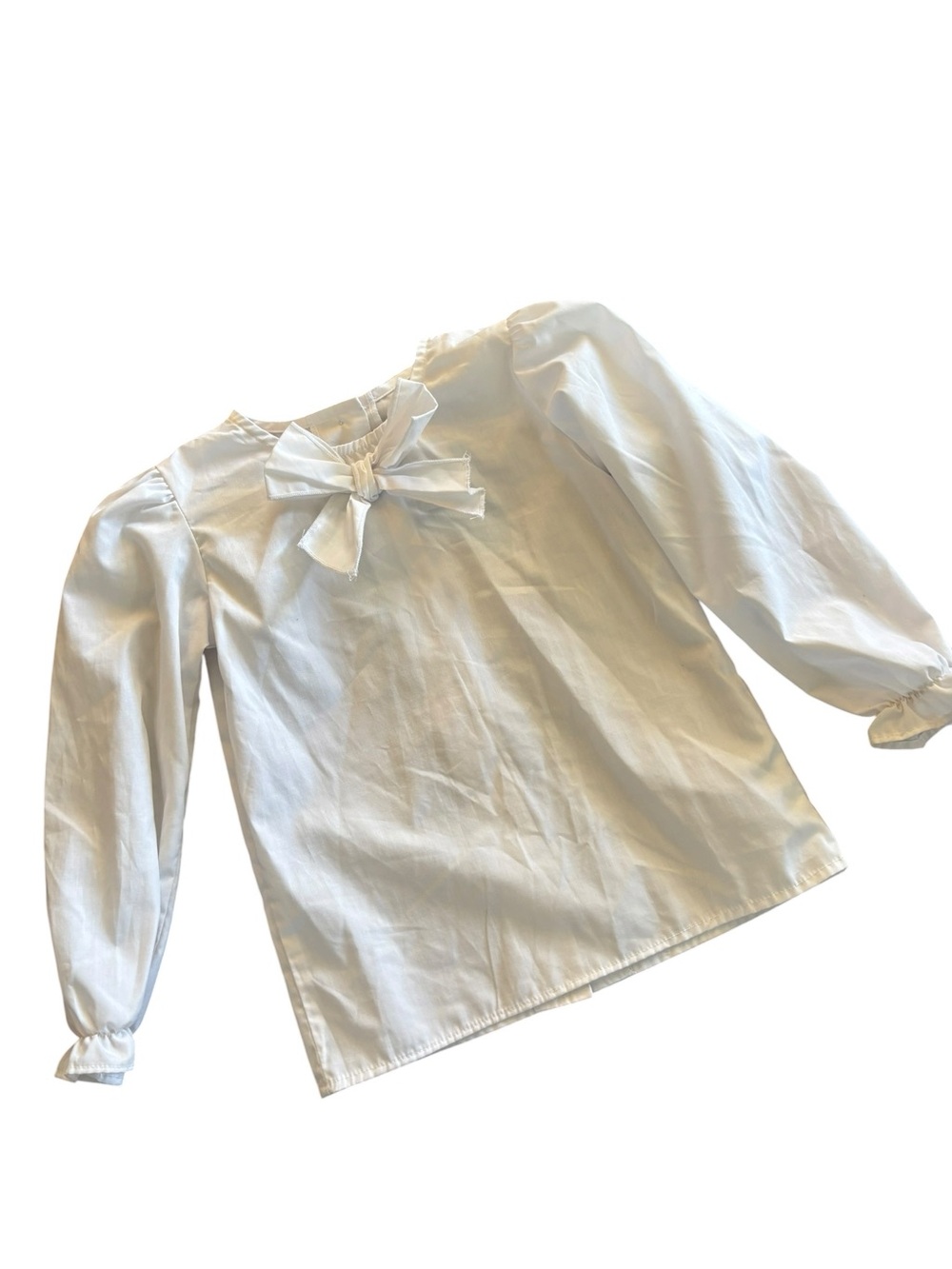TBBC 5 White Long-Sleeve Bow Blouse